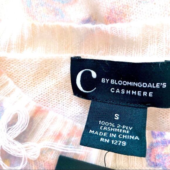 C By Bloomingdales 100% cashmere floral sweater - Picture 10 of 12